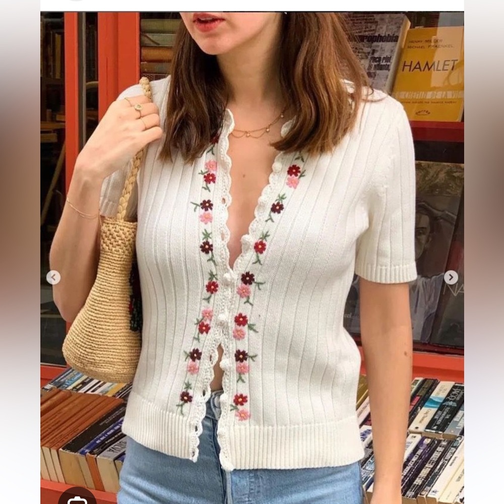 Sezane Illiana cardigan cream XS